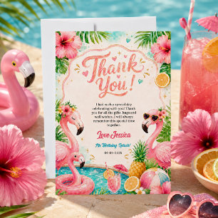 Carte De Remerciements Fête d'anniversaire 7 ans au bord de la piscine Tr