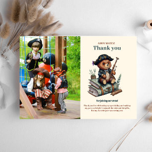 Carte De Remerciements Fête d'anniversaire à thème de l'ours pirate