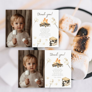 Carte De Remerciements Fête d'anniversaire amusante S'more aquarelle Merc