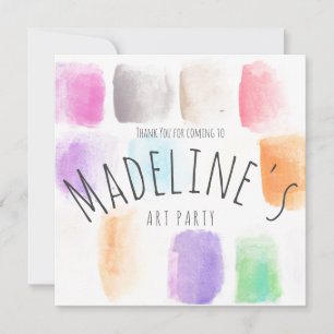 Carte De Remerciements Fête d'anniversaire Art aquarelle Couleurs Abstrai