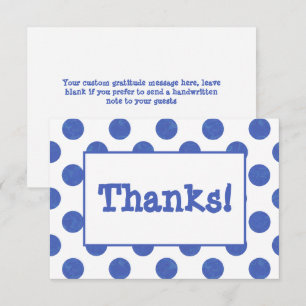 Carte De Remerciements Fête d'anniversaire aux pois bleus