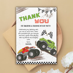 Carte De Remerciements Fête d'anniversaire camion monstre enfants cool mo