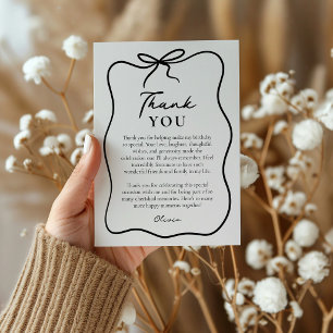 Carte De Remerciements Fête d'anniversaire chic