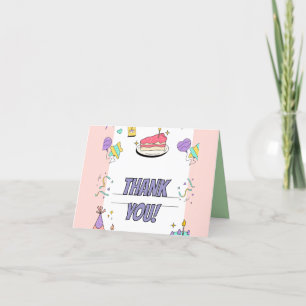 Carte De Remerciements Fête d'anniversaire colorée