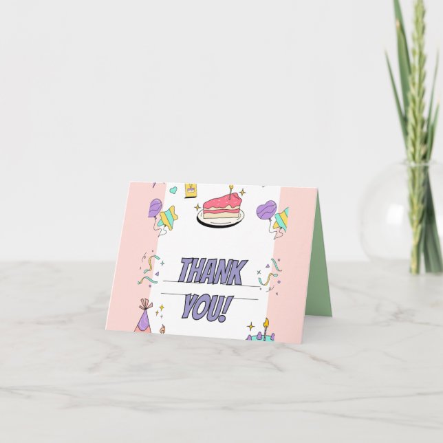 Carte De Remerciements Fête d'anniversaire colorée (Devant)