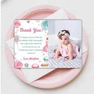 Carte De Remerciements Fête d'anniversaire Cupcake si douce bonbon 