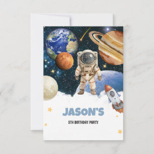 Carte De Remerciements Fête d'anniversaire dans l'espace astral astronaut