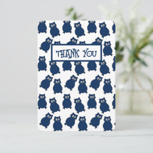 Carte De Remerciements Fête d'anniversaire Dark Blue Owl