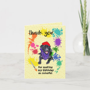Carte De Remerciements Fête d'anniversaire d'art du Labrador Retriever no