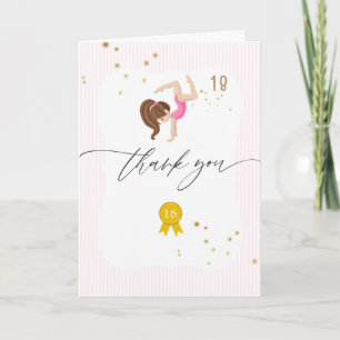 Carte De Remerciements Fête d'anniversaire de 18 ans de gymnastique rose