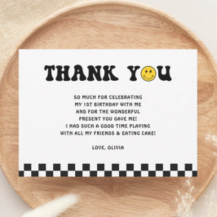 Carte De Remerciements Fête d'anniversaire de 1 an d'un mec super content