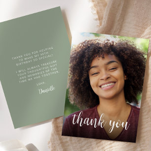 Carte De Remerciements Fête d'anniversaire de 30 ans avec photo personnal