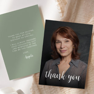 Carte De Remerciements Fête d'anniversaire de 50 ans avec photo personnal