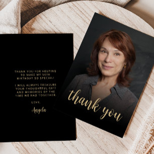 Carte De Remerciements Fête d'anniversaire de 50 ans avec photo personnal