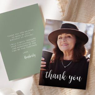 Carte De Remerciements Fête d'anniversaire de 60 ans avec photo personnal