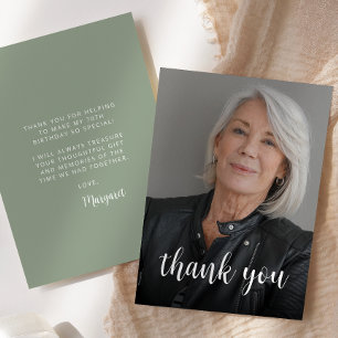 Carte De Remerciements Fête d'anniversaire de 70 ans avec photo personnal