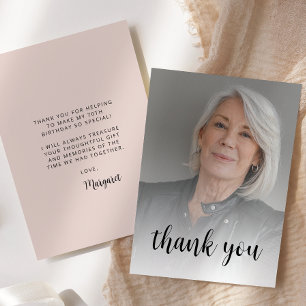Carte De Remerciements Fête d'anniversaire de 70 ans sur mesure avec phot