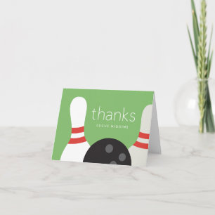 Carte De Remerciements Fête d'anniversaire de bowling moderne