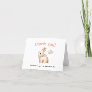 Carte De Remerciements fête d'anniversaire de Bunny