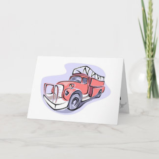 Carte De Remerciements Fête d'anniversaire de camion de pompiers pour enf