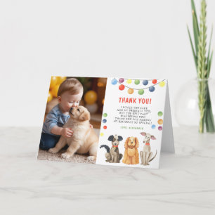 Carte De Remerciements Fête d'anniversaire de chien à l'aquarelle pour so