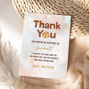 Carte De Remerciements Fête d'anniversaire de Cookie Boy