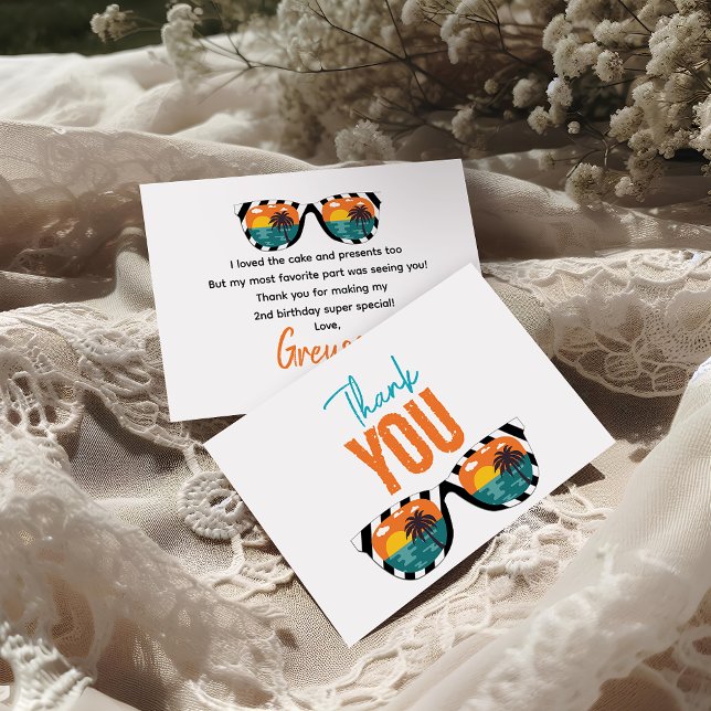 Carte De Remerciements Fête d'anniversaire de deux ans pour un garçon sup (Créateur téléchargé)