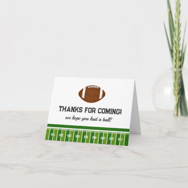Carte De Remerciements Fête d'anniversaire de football (Devant)