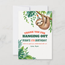 Fête d'anniversaire de la jungle paresseuse verte