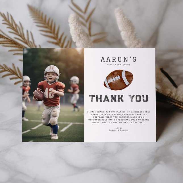 Carte De Remerciements Fête d'anniversaire de la première année de footba (Créateur téléchargé)