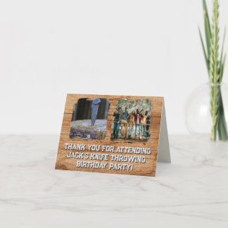 Carte De Remerciements Fête d'anniversaire de lancer de couteau robuste