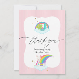 Carte De Remerciements Fête d'anniversaire de Llama Girl
