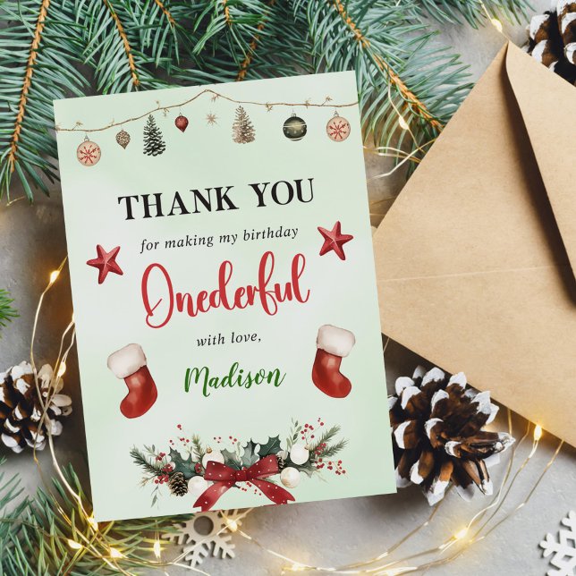 Carte De Remerciements Fête d'anniversaire de Noël d'hiver (Créateur téléchargé)