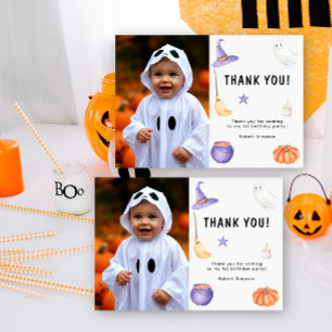 Carte De Remerciements Fête d'anniversaire des 1 an de Watercolor Ghost k