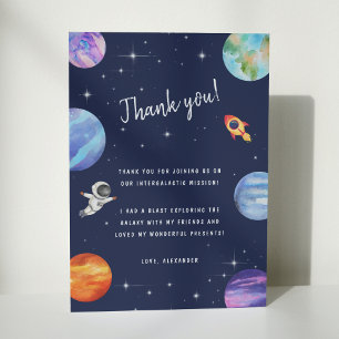 Carte De Remerciements Fête d'anniversaire des étoiles de la galaxie Plan
