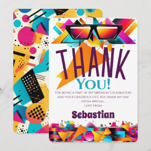 Carte De Remerciements Fête d'anniversaire Disco