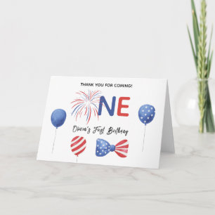 Carte De Remerciements Fête d'anniversaire du 4 juillet