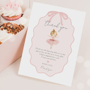 Carte De Remerciements Fête d'anniversaire élégante de ballet de ballerin