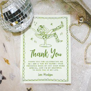 Carte De Remerciements Fête d'anniversaire fantaisiste un peu plus vieill