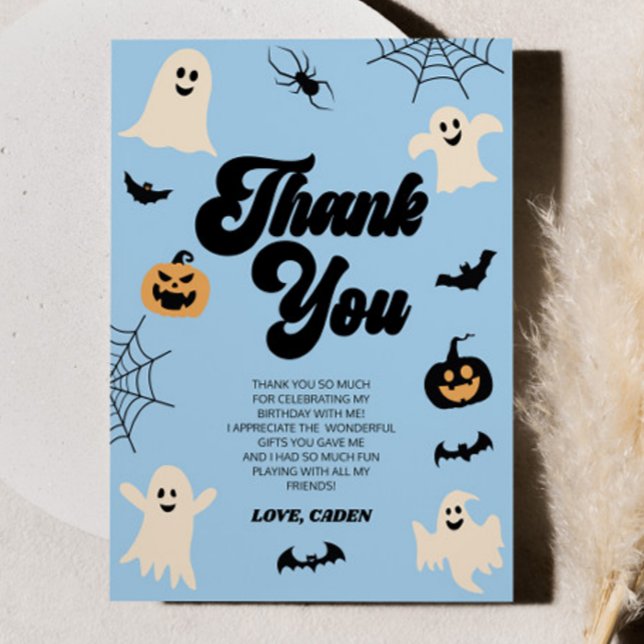 Carte De Remerciements Fête d'anniversaire Halloween des fantômes effraya (Créateur téléchargé)