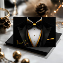 Fête d'anniversaire Mens Tuxedo Black Gold