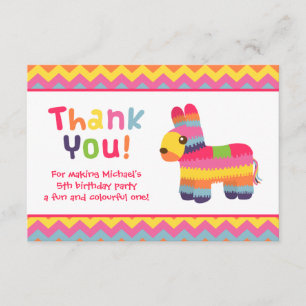 Carte De Remerciements Fête d'anniversaire mexicaine de fiesta de Pinata