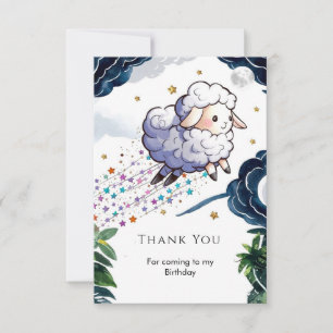 Carte De Remerciements Fête d'anniversaire moutons de la ferme capricieux