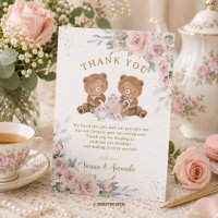Fête d'anniversaire ours en peluche rose floral Te