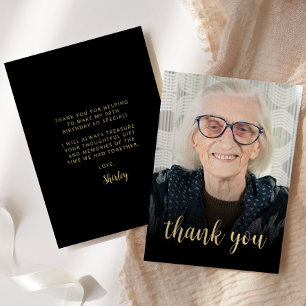 Carte De Remerciements Fête d'anniversaire personnalisée avec photo pour