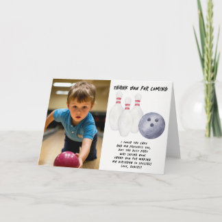 Carte De Remerciements Fête d'anniversaire pour enfants au bowling