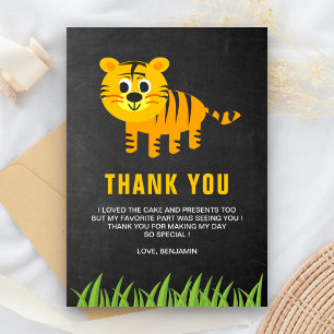 Carte De Remerciements Fête d'anniversaire pour enfants au thème de tigre