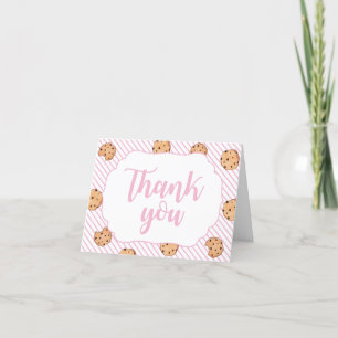 Carte De Remerciements Fête d'anniversaire rose Lait et Cookies