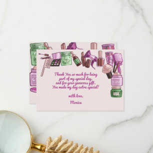 Carte De Remerciements Fête d'anniversaire spa de beauté