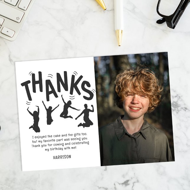 Carte De Remerciements Fête d'anniversaire sur trampoline pour enfants Me (Créateur téléchargé)